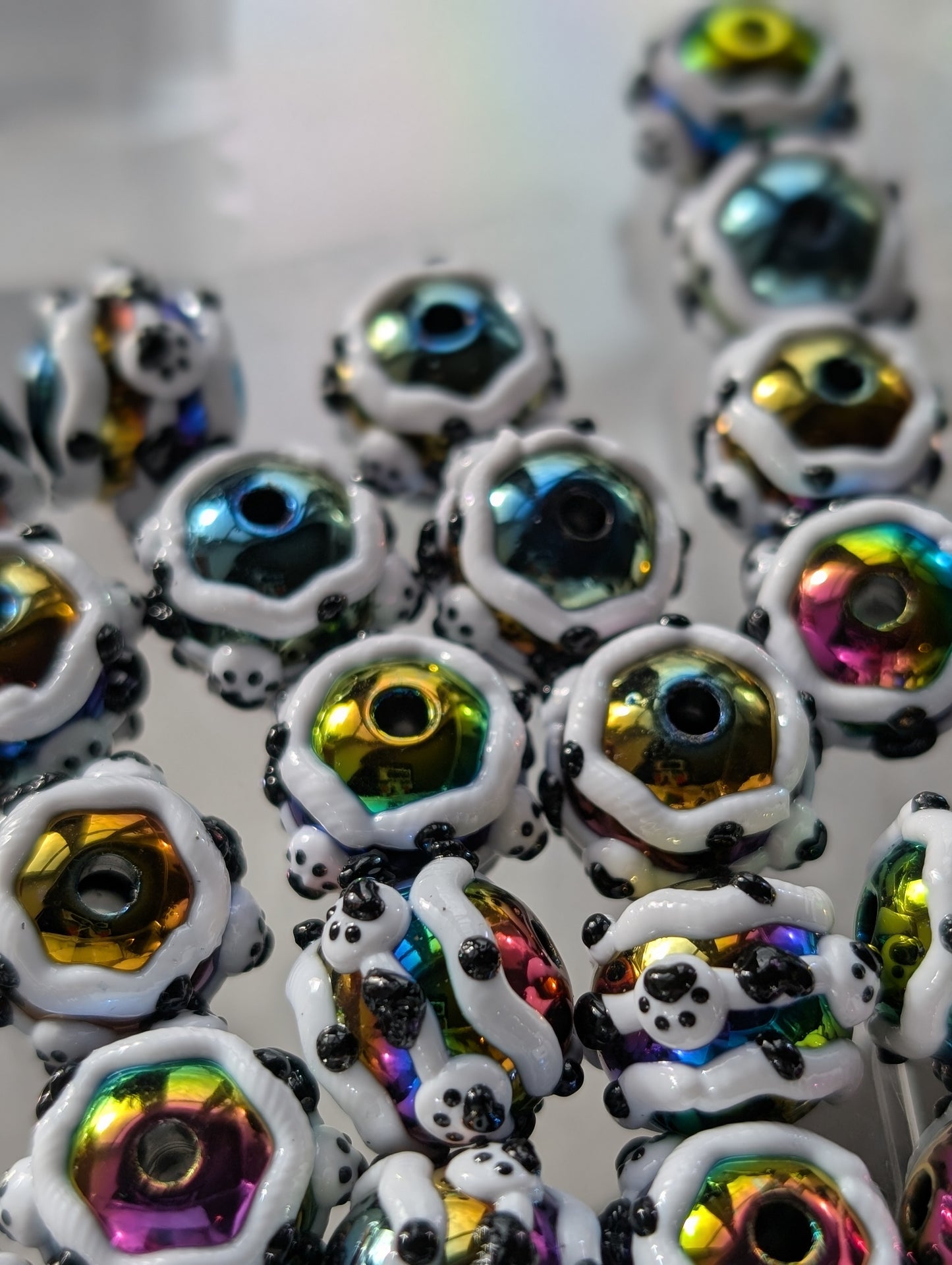 Paw painted beads