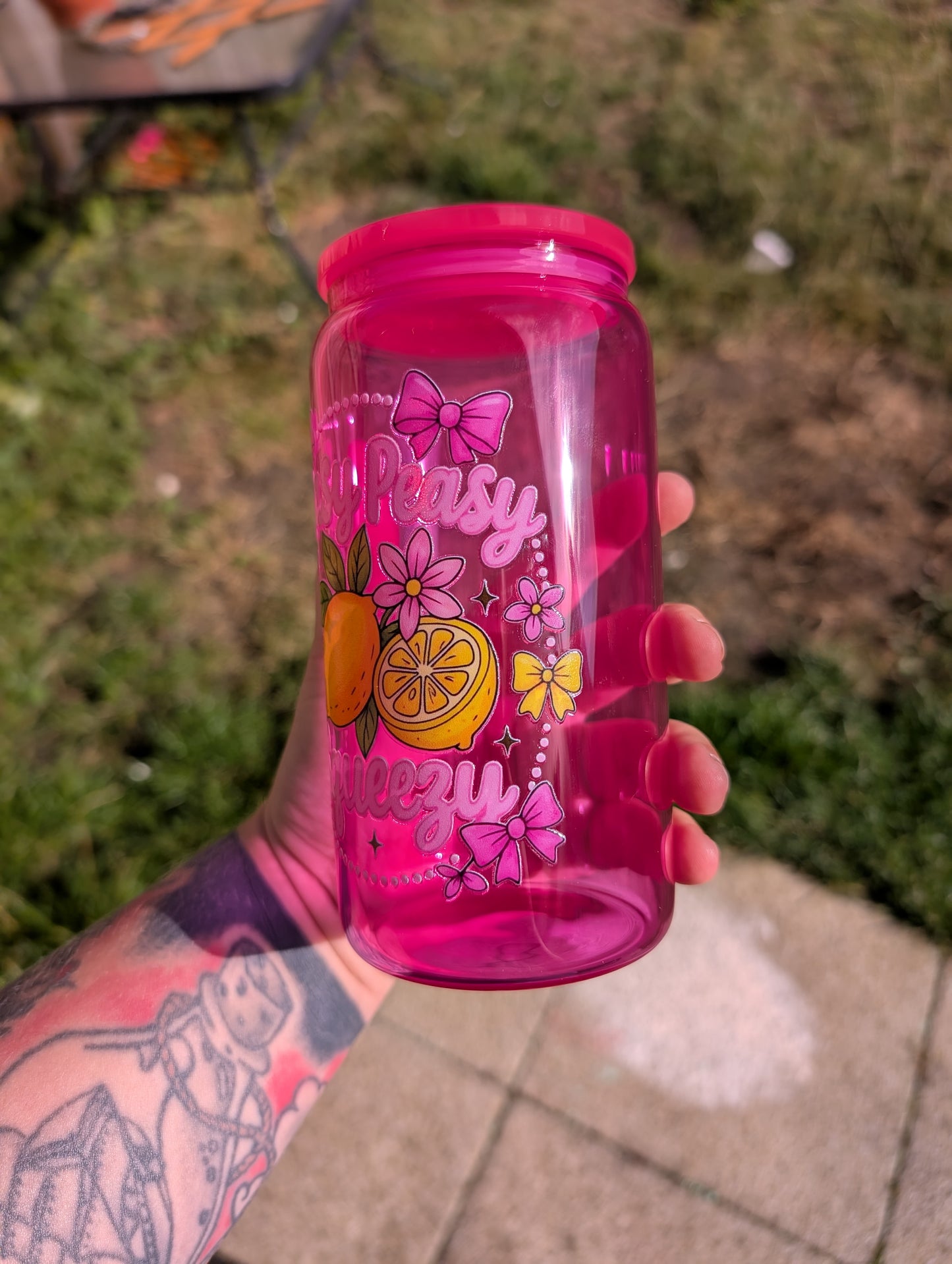 Easy peasy lemon squeezy glass can
