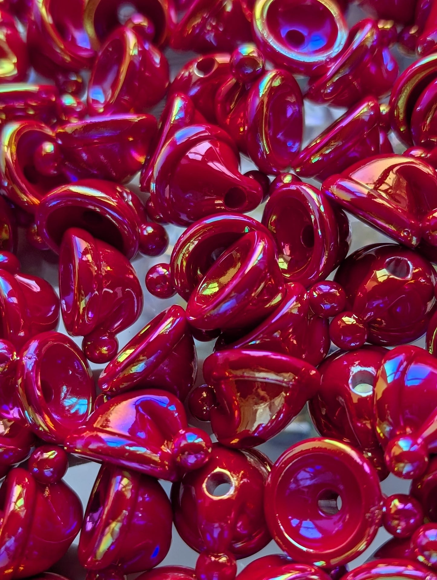 10x Christmas hat style 'bead'