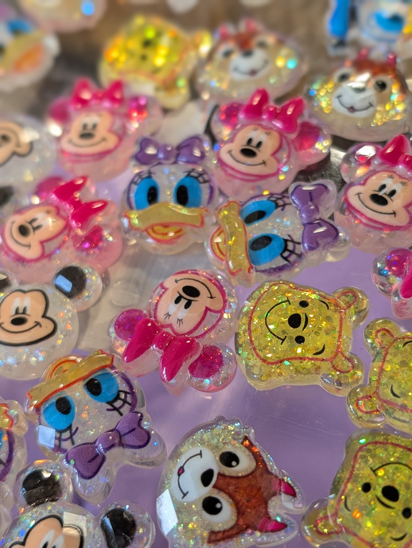 Glitter character beads