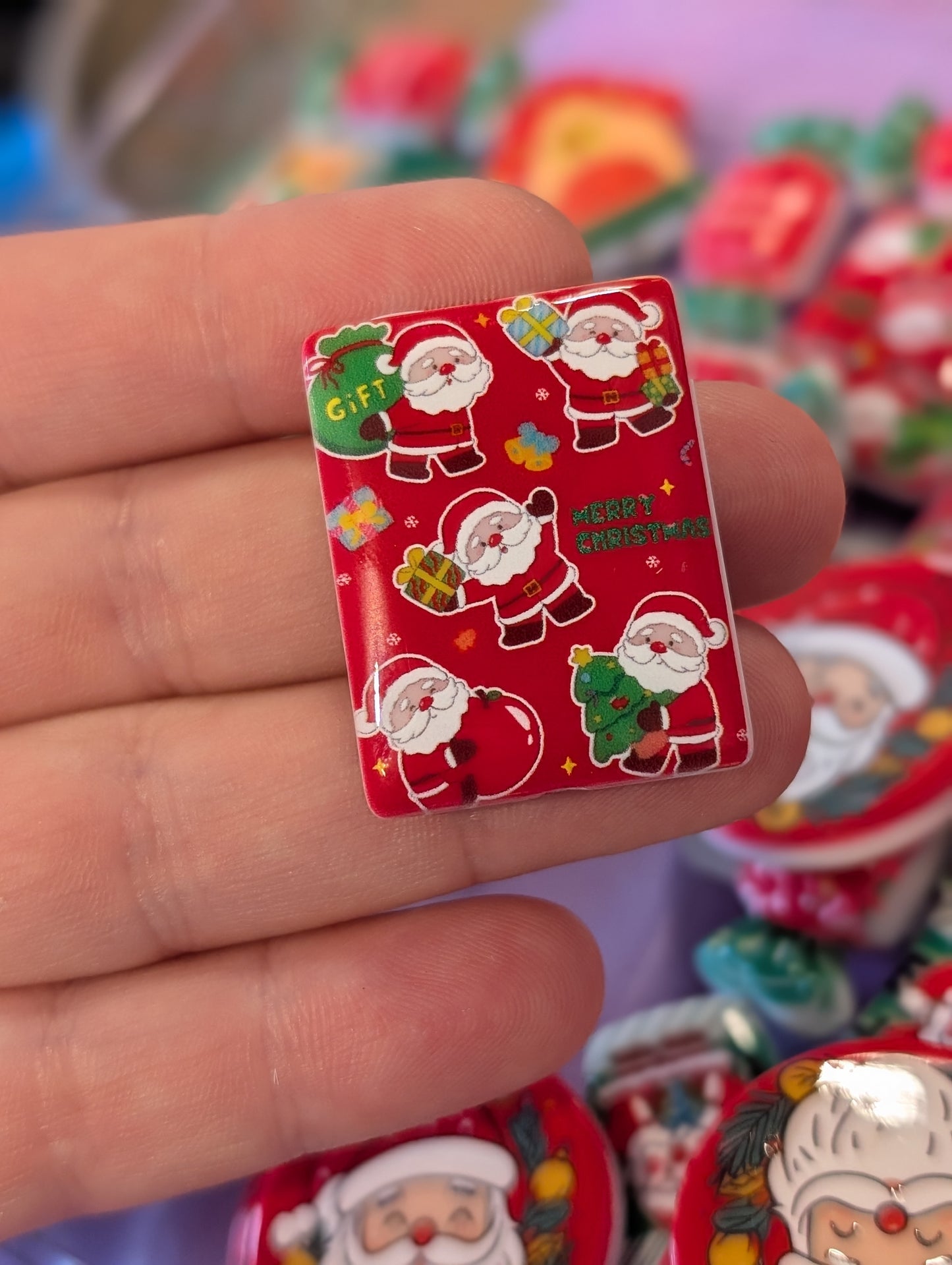 Christmas acrylic mix beads 7 pack
