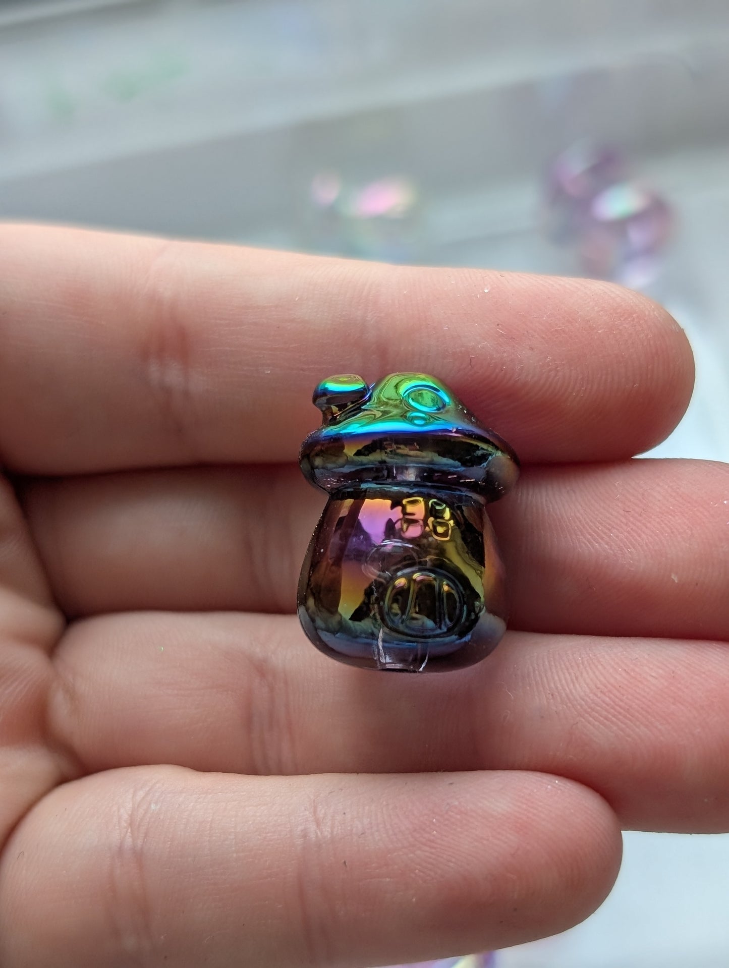 10x Mixed colour mushroom house beads