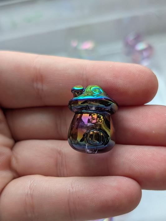 10x Mixed colour mushroom house beads