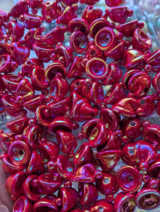 10x Christmas hat style 'bead'