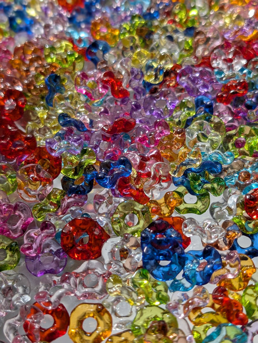 Clear wavy acrylic spacer (10g)