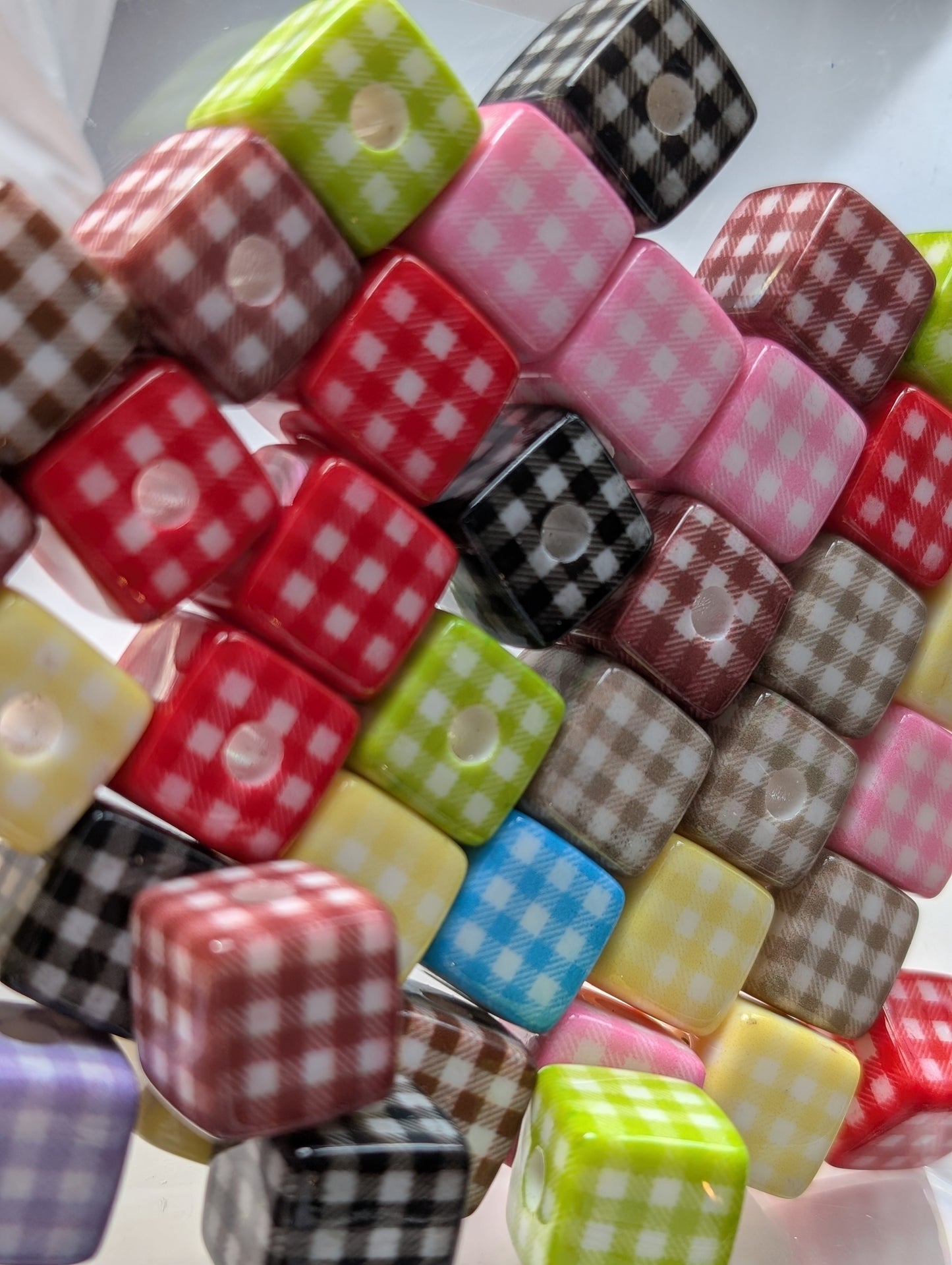 Colourful cube beads 10 pack