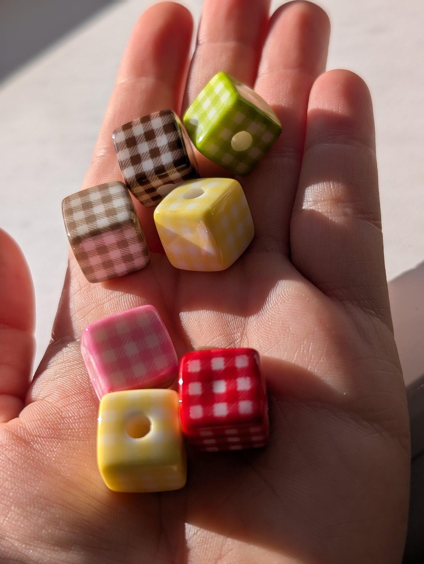 Colourful cube beads 10 pack
