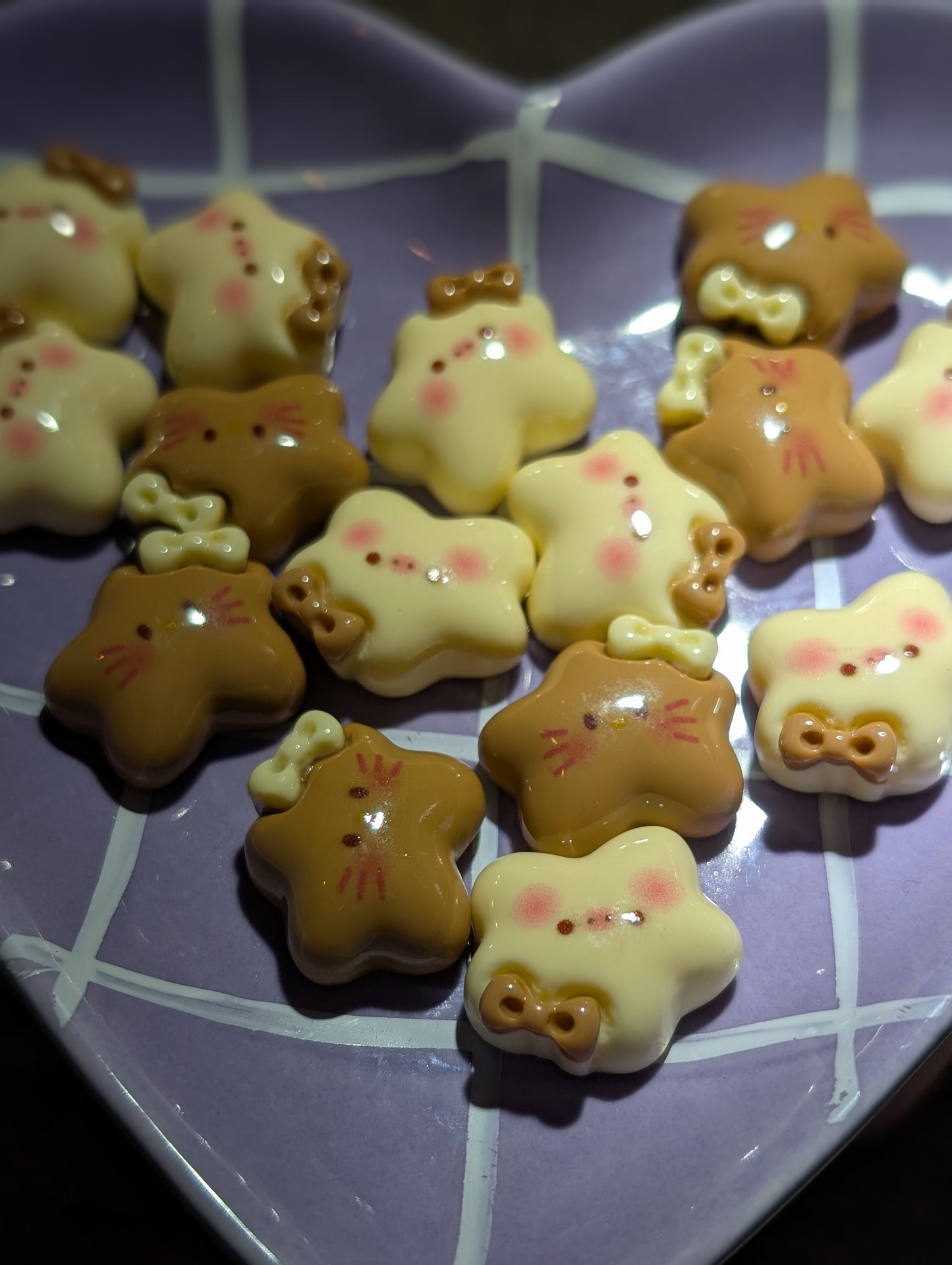 Cream/brown stars (5 pack)