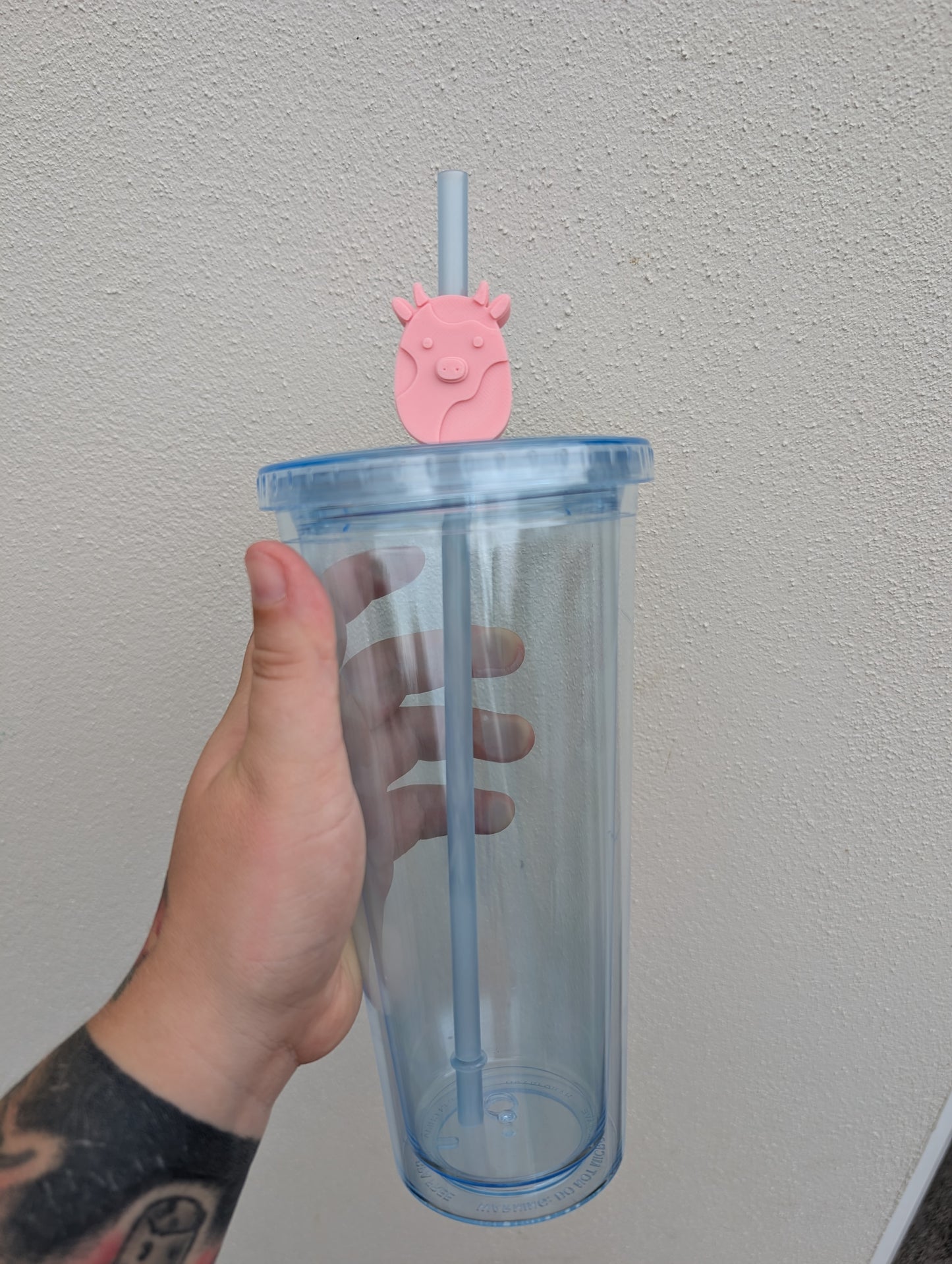 Straw topper - squish mellow cow