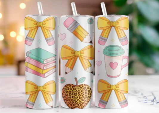 Pencil bows teacher 20oz Tumbler
