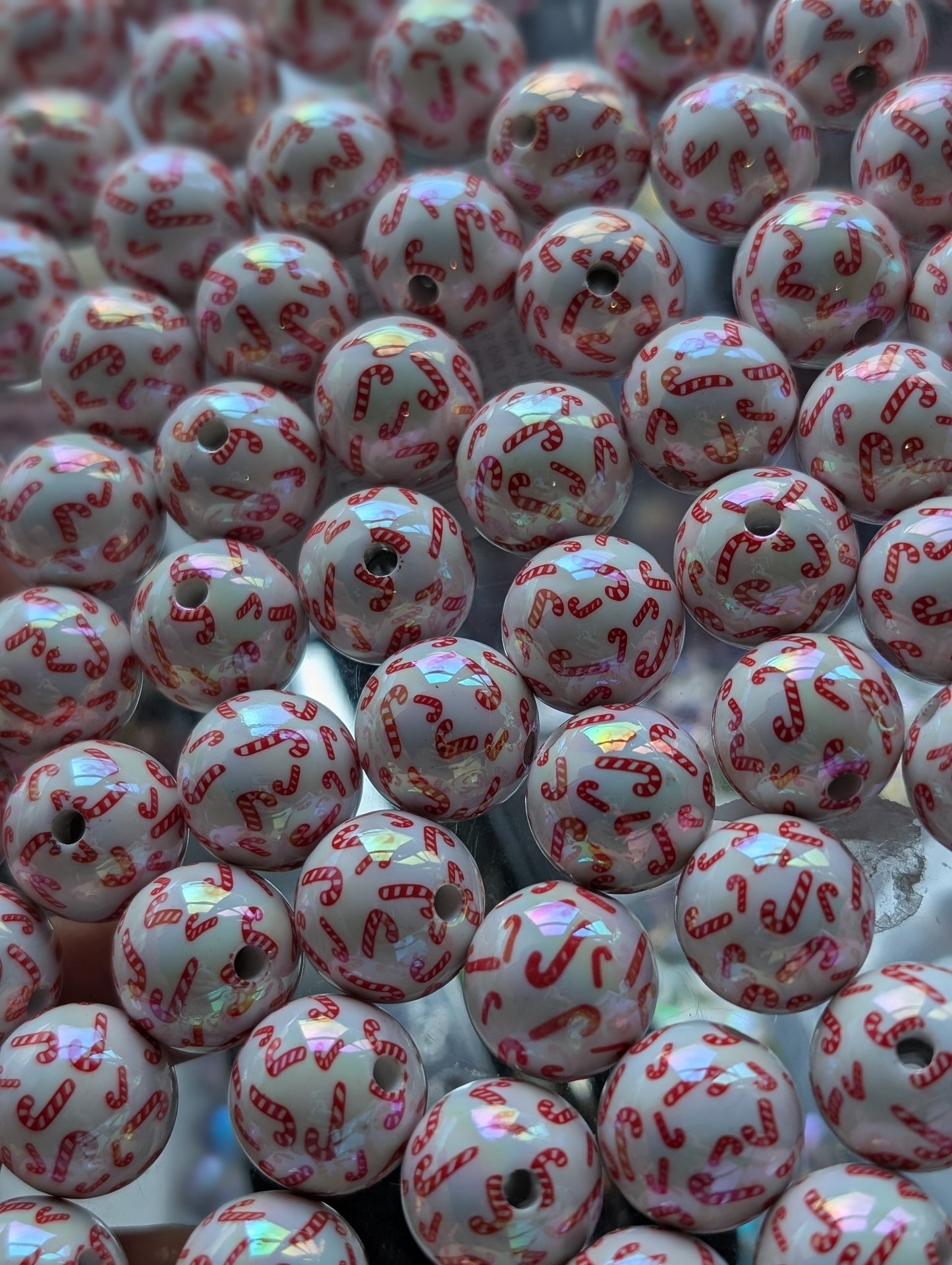 10x Christmas candy cane red