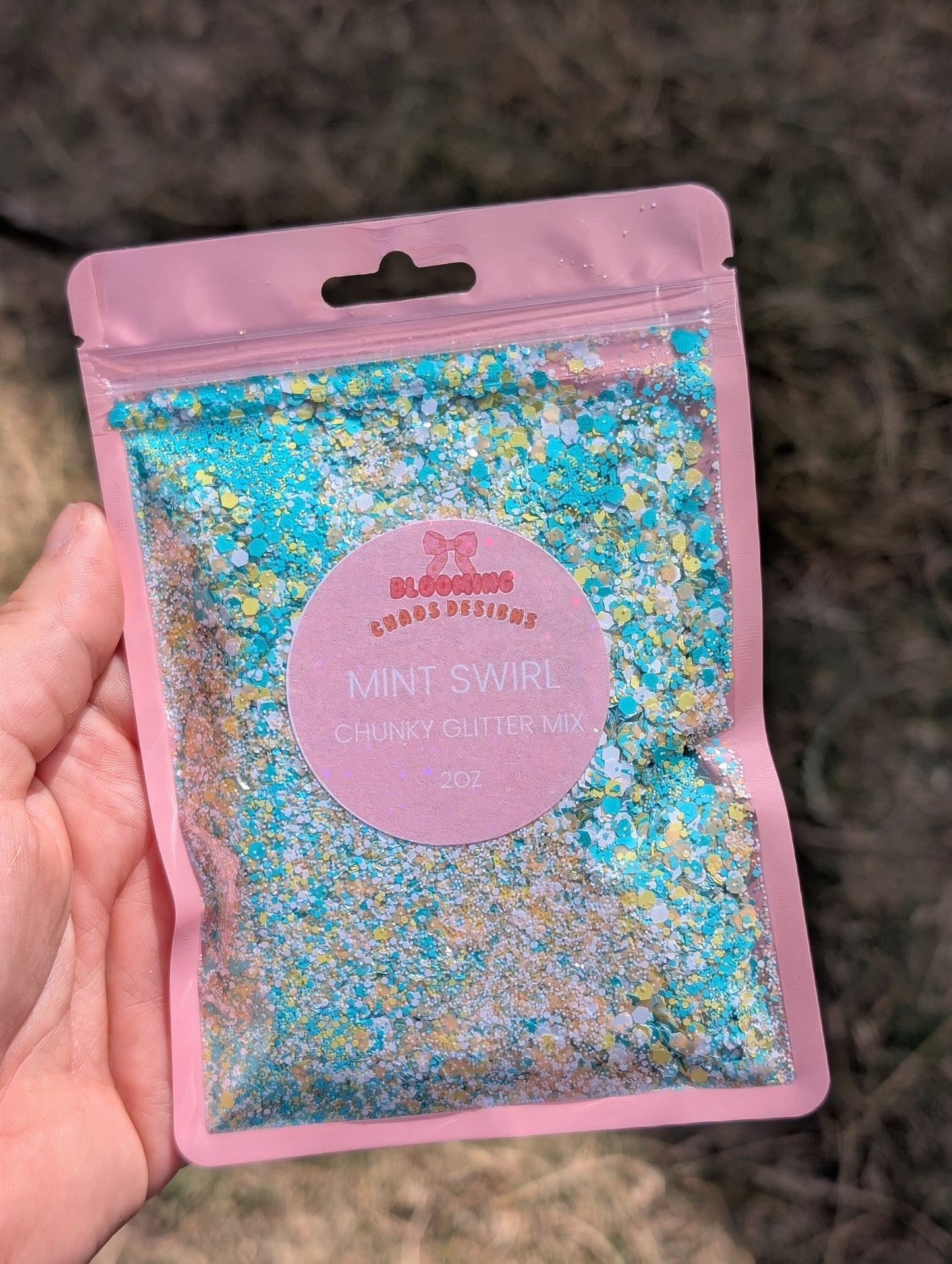Mint swirl - Chunky Glitter mix