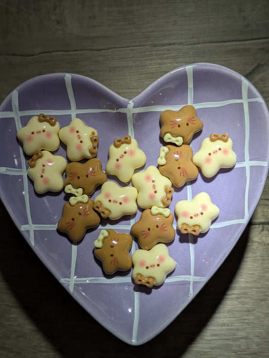 Cream/brown stars (5 pack)