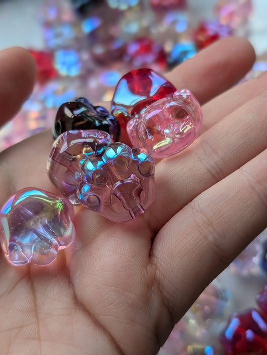 10x Mixed colour paw beads