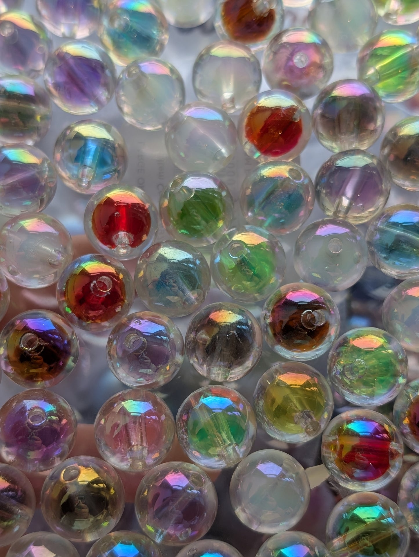 10x colourful 16mm double layer beads