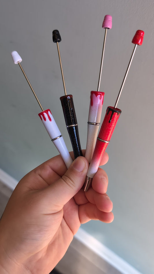 Blood drip beadable pen x2
