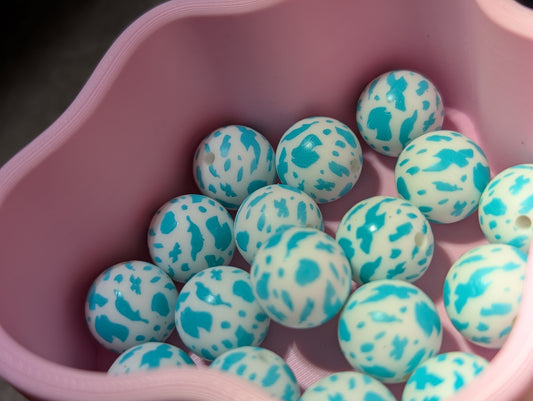 15mm printed silicone beads