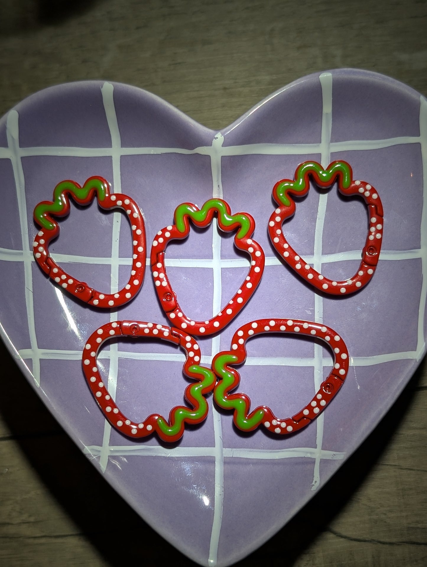 Strawberry style keyring blank