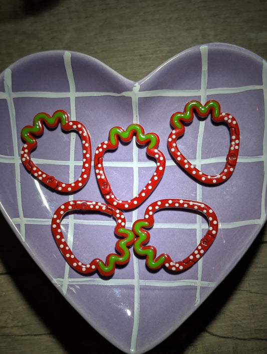 Strawberry style keyring blank