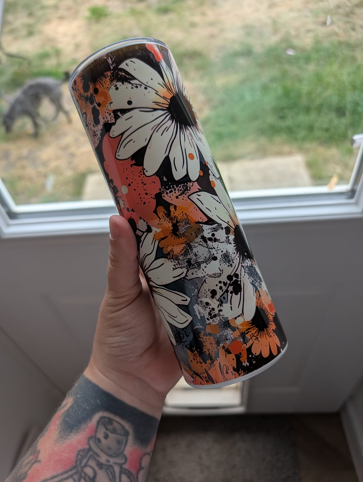 Dark floral style 20oz Tumbler