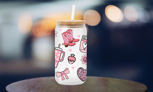 Girly stanley style glass can