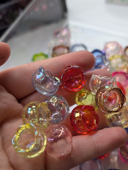 10x colourful flower beads