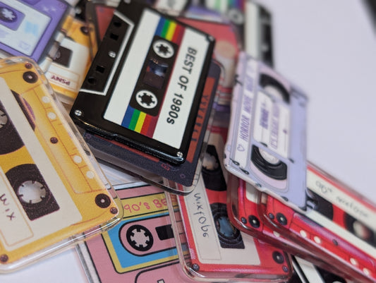 Pack of 4 cassette style acrylics