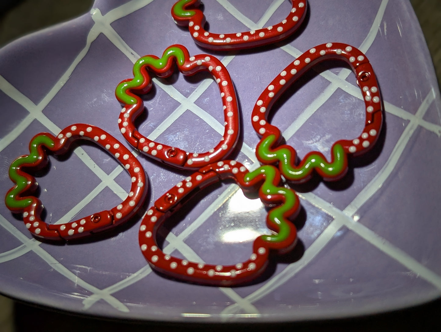 Strawberry style keyring blank