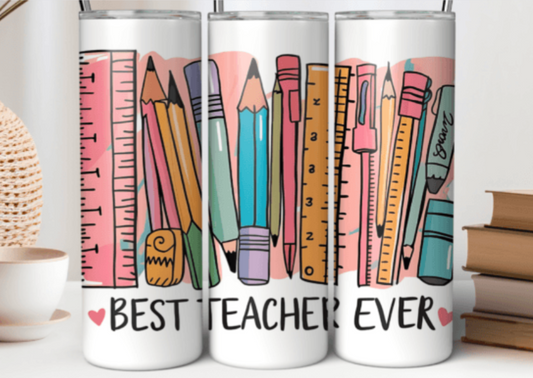 Pencil stack teacher 20oz Tumbler