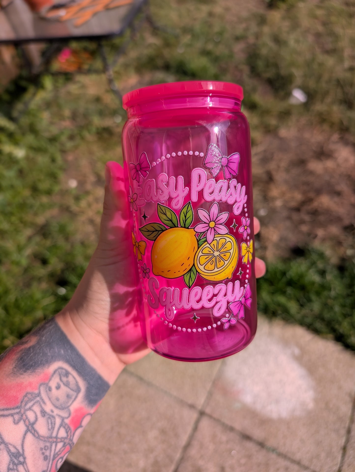 Easy peasy lemon squeezy glass can