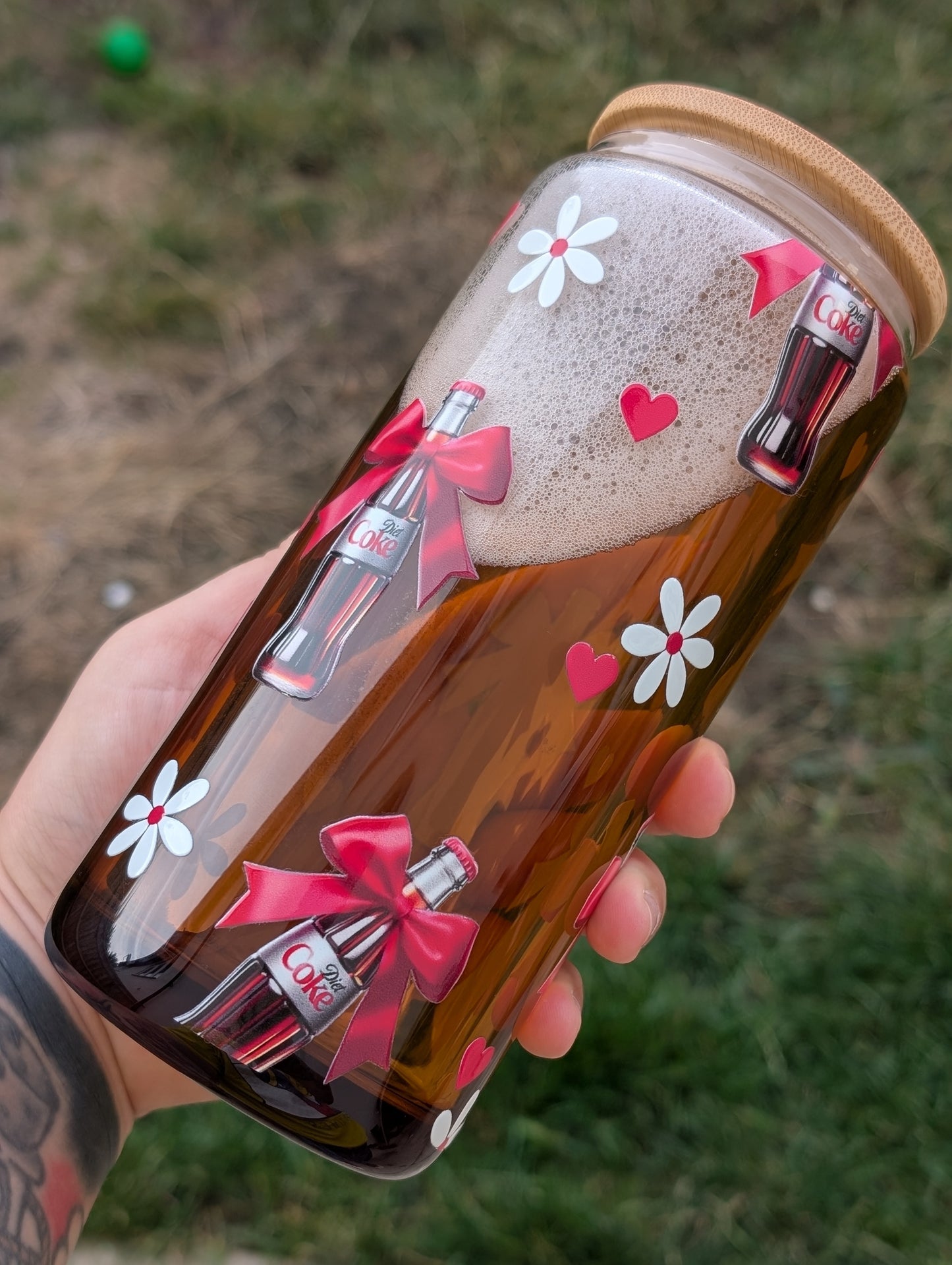 Diet coke effect snowglobe style cup