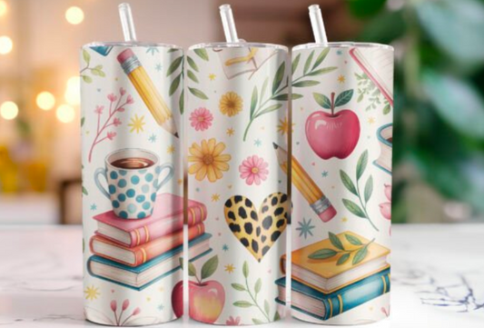 Floral teacher 20oz Tumbler