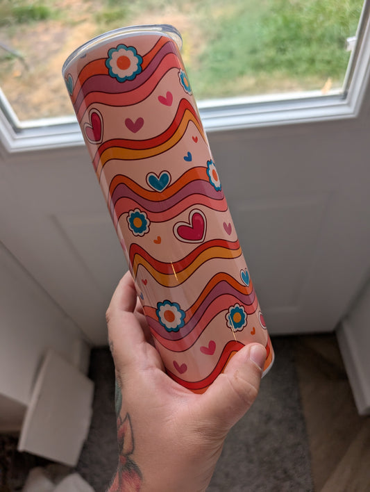 Pink waves style 20oz Tumbler