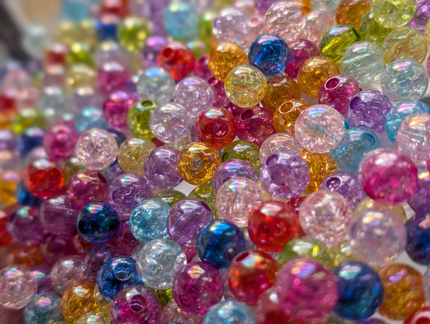 10 mm Crackle acrylic beads (10 piece)
