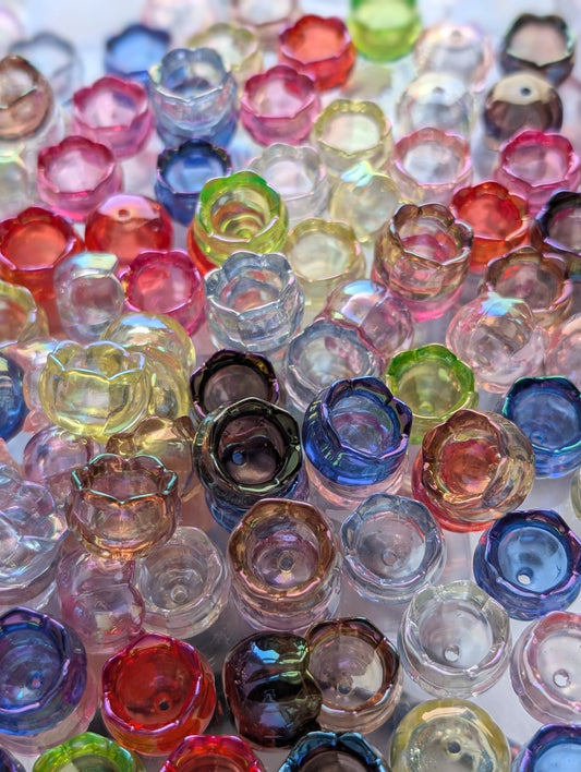 10x colourful flower beads