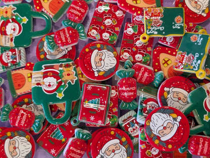 Christmas acrylic mix beads 7 pack