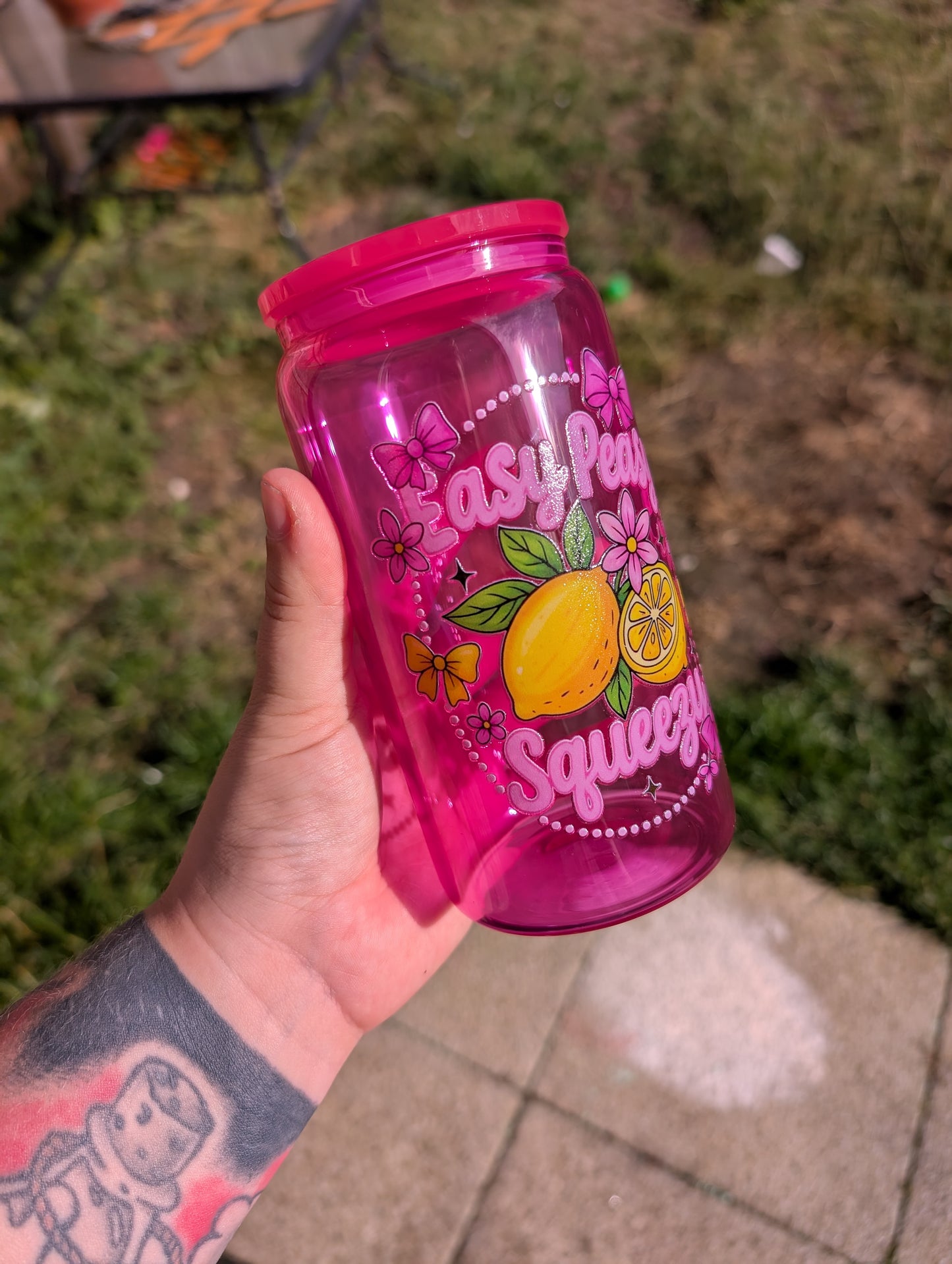 Easy peasy lemon squeezy glass can