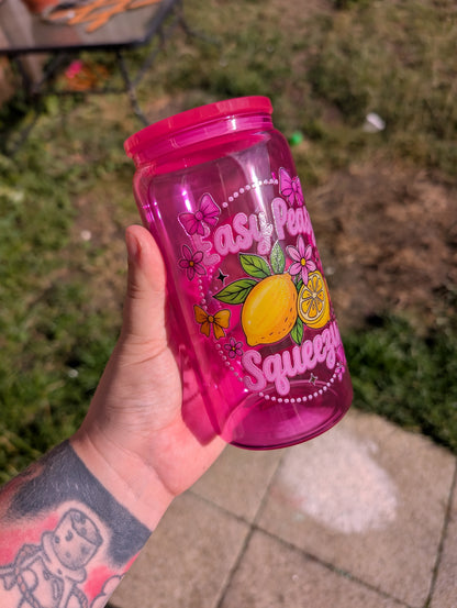 Easy peasy lemon squeezy glass can