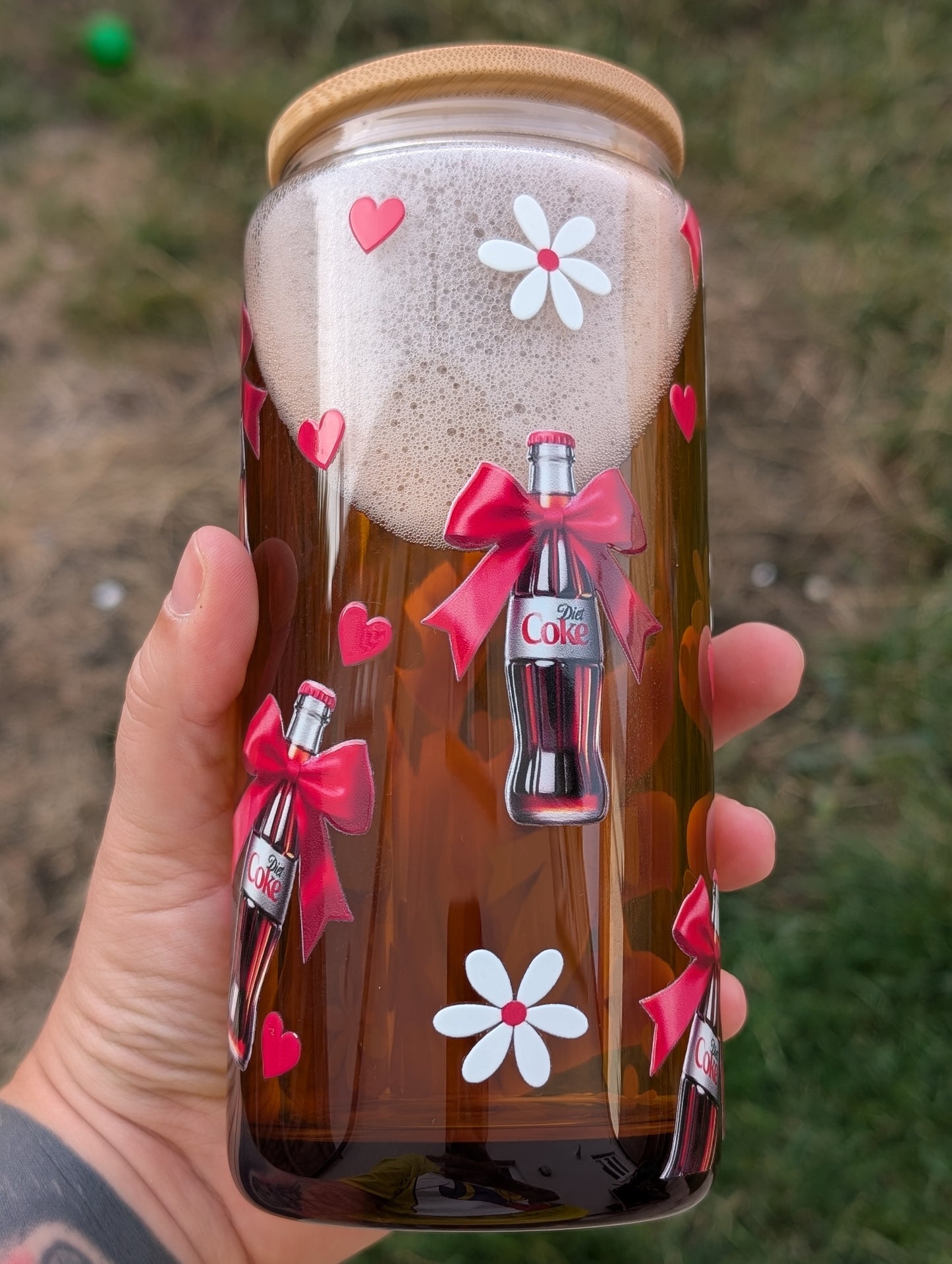 Diet coke effect snowglobe style cup