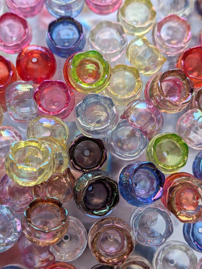 10x colourful flower beads