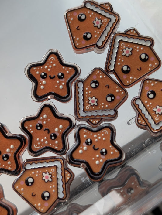 Star/gingerbread house acrylic beads