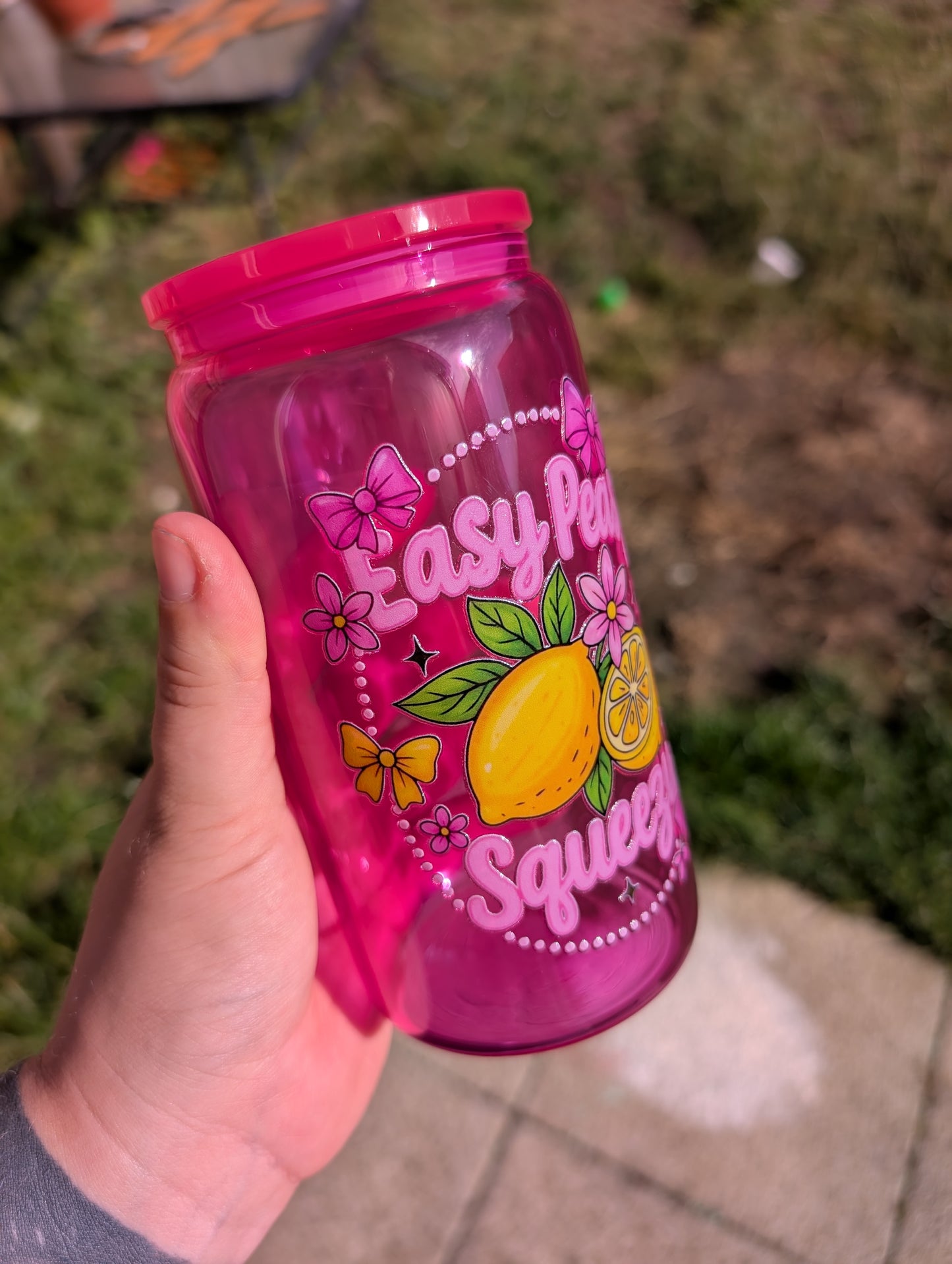 Easy peasy lemon squeezy glass can