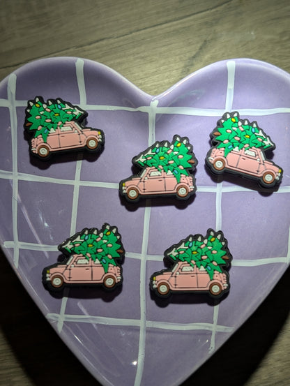 Pink Christmas car focal #040