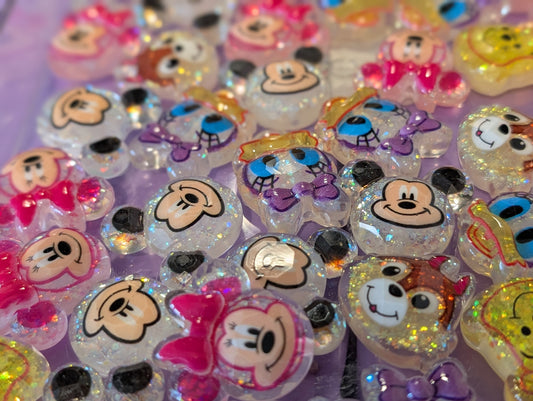 Glitter character beads