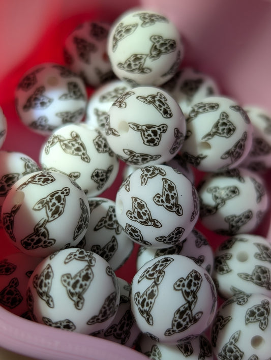 15mm printed silicone beads