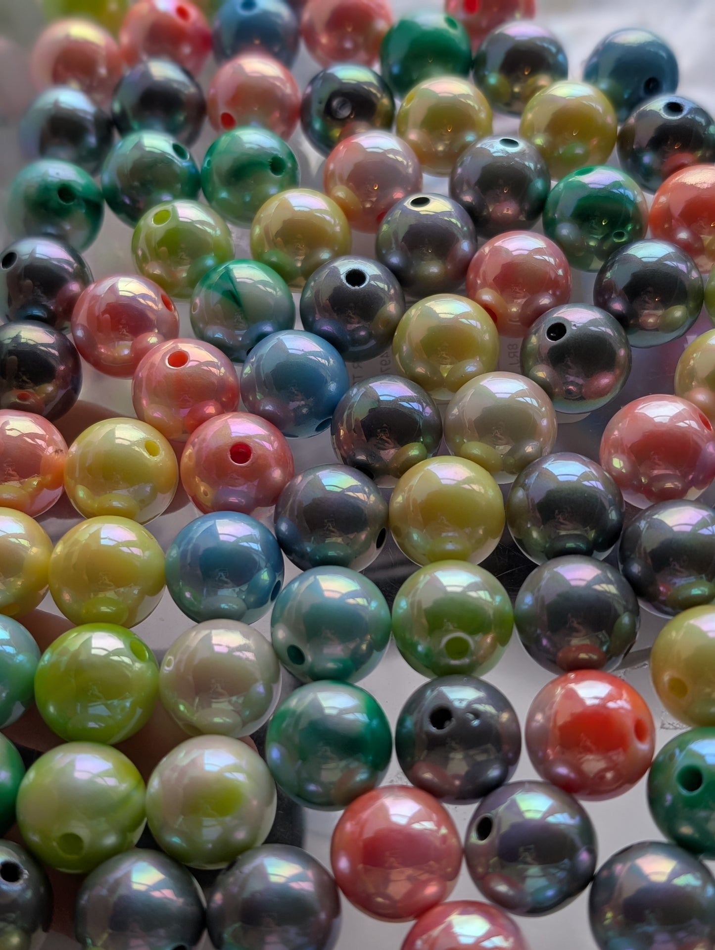 10x colourful 16mm UV layer beads #8