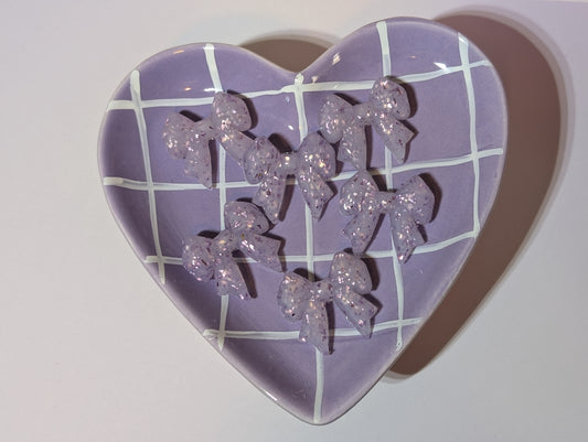 Glitter bow purple 2D focal #003