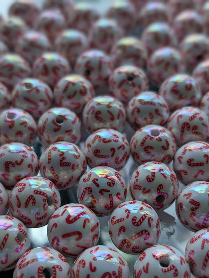 10x Christmas candy cane red