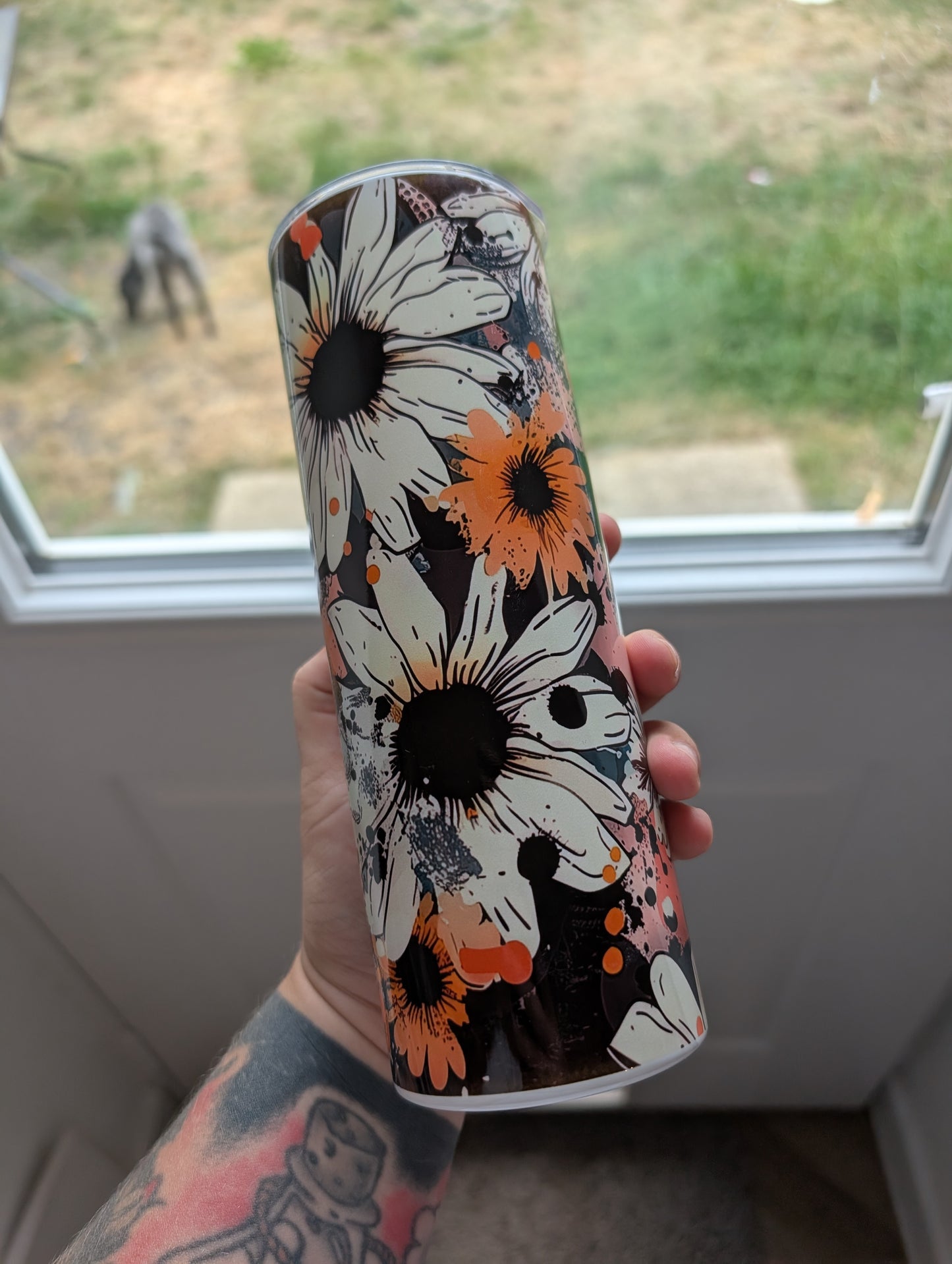 Dark floral style 20oz Tumbler