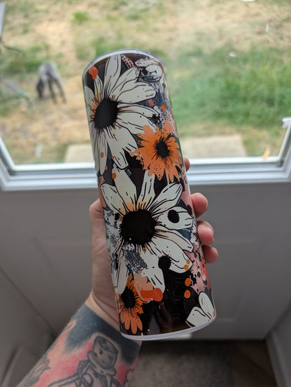 Dark floral style 20oz Tumbler
